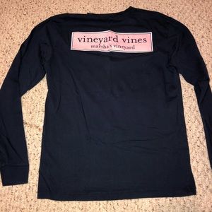 Navy Vinyard Vines Pocket Tee